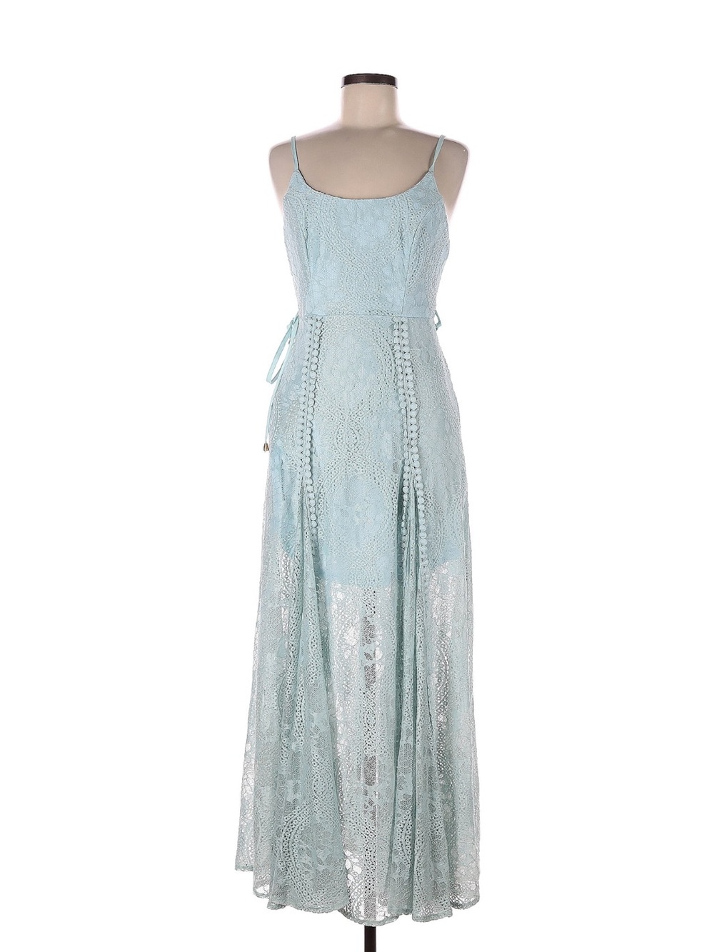 Hello Molly Light Blue Lace Maxi Dress